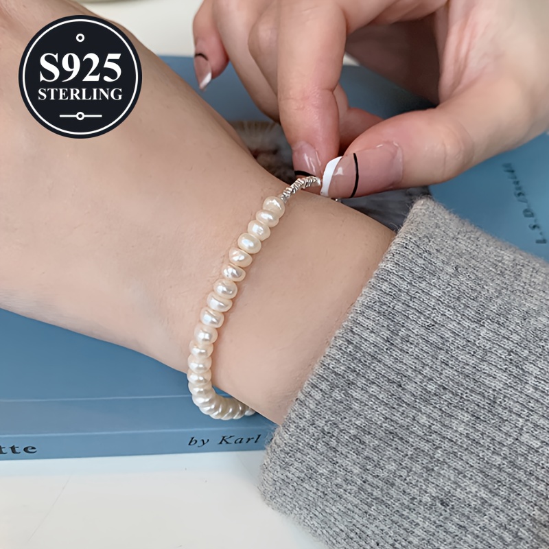 925 Silver Beaded Charm Bracelet for Women Hypoallergenic